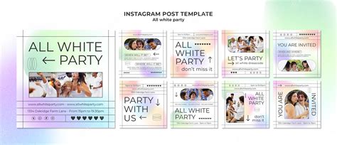 Premium PSD | All white party template design