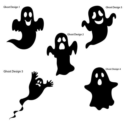 Large Ghosts Halloween Silhouettes – Vinyl Decals – 5 fun Designs for ...