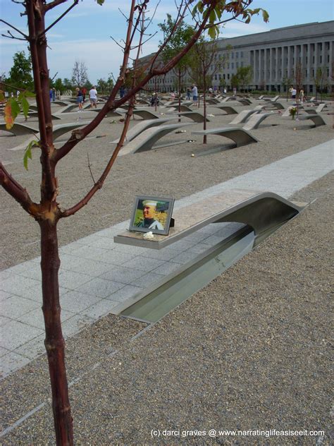 Pentagon Memorial to 9/11 - the directions of the benches indicate ...