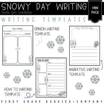 Snowy Winter Day Writing Templates by First Grade Buddies | TpT