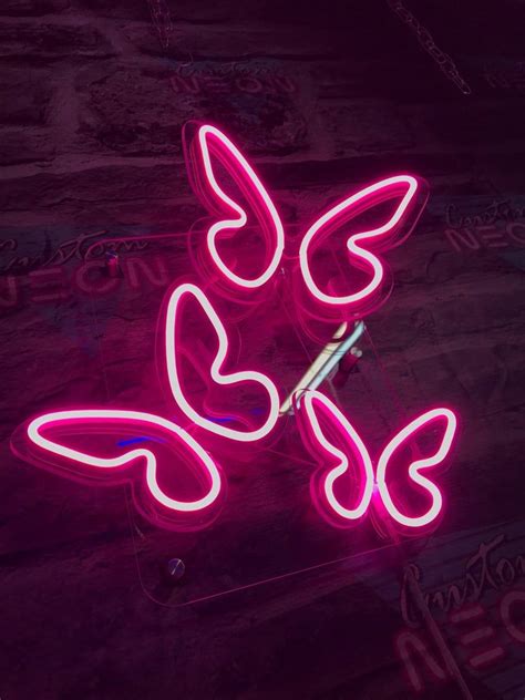 Butterfly Neon sign 3D - neon lights, neon pink, lamp for bedroom, custom neon signs, night ...