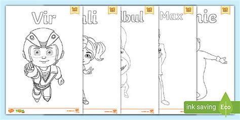 FREE! - Vir the Robot Boy - Characters Colouring Sheets