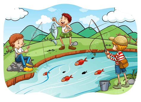 Fishing Outside Scenery Clipart Vector, Outside, Scenery, Clipart PNG ...