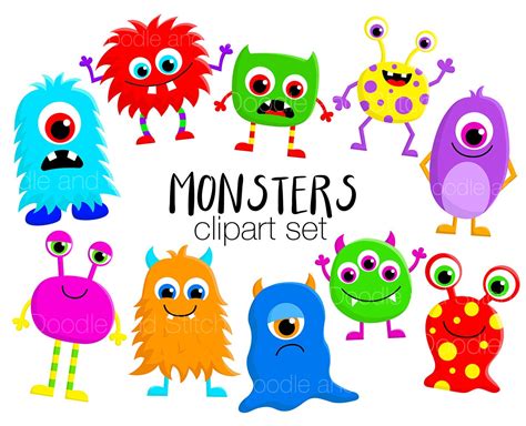 Monster Clipart Winter Monster Clipart Cute Monsters Clipart Etsy In ...