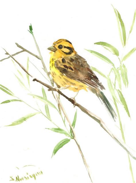 Yellowhammer Original Watercolor Painting 12 X 9 In Bird | Etsy | Watercolor paintings, Lovers ...