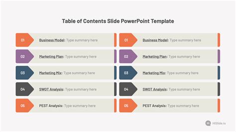 Table of Contents Slide in PowerPoint Template - Download Now