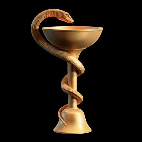 Caduceus Medical Symbol - Bowl Of Hygieia 3D model 3D printable | CGTrader