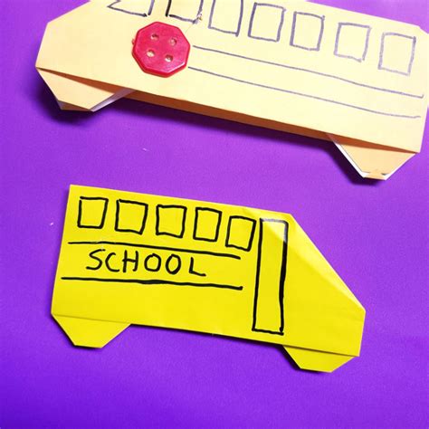 Origami Bus - Make a Folded Paper School Bus Craft! * Moms and Crafters