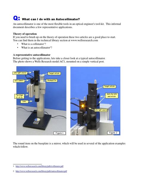 Autocollimator Applications | PDF | Aperture | Lens (Optics)