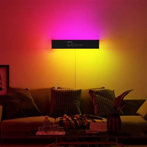 Get Modern RGB LED Wall lamp Living Room Indoor Decoration Colorful ...