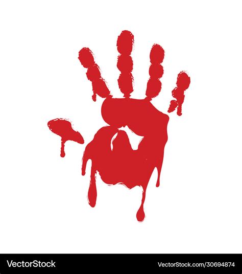 Blood hand print Royalty Free Vector Image - VectorStock