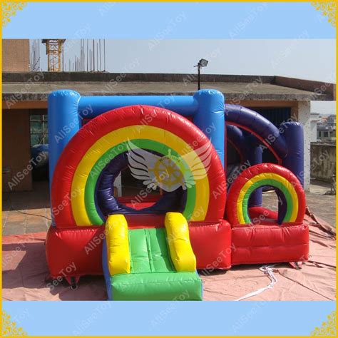 Commercial Quality Rainbow Inflatable Bouncy Castle, Indoor Bounce ...