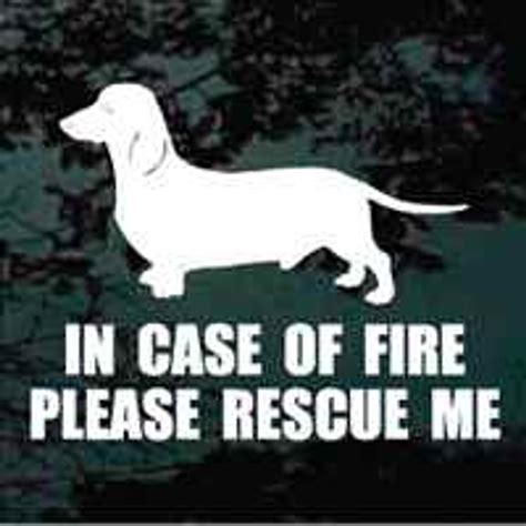 Solid Dachshund Fire Rescue Car Decals & Window Stickers | Decal Junky