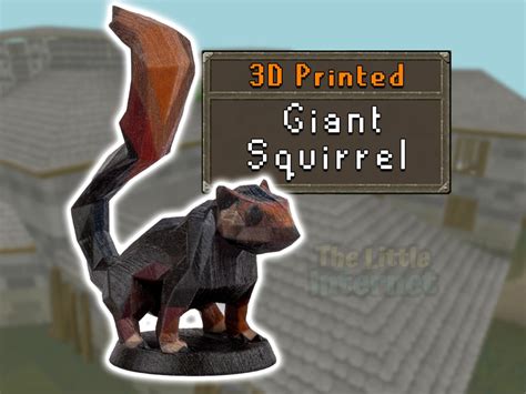 Giant Squirrel Agility Pet Runescape OSRS Full Color 3D Printed Miniature Figurine, Desk Trinket ...