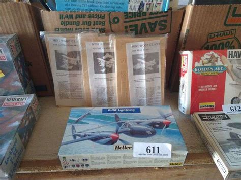 Heller P-38 Lightning Model Kit & (3) Mini Wood Classics Kits - Assiter ...