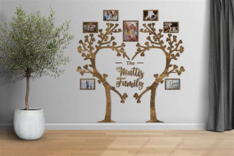 Family Tree Wall Art Wood Family Tree With Photos Family - Etsy