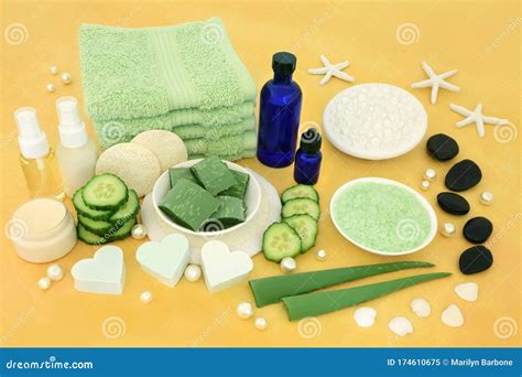 Natural Spa Beauty Treatment Products Stock Image - Image of medicine, aloe: 174610675