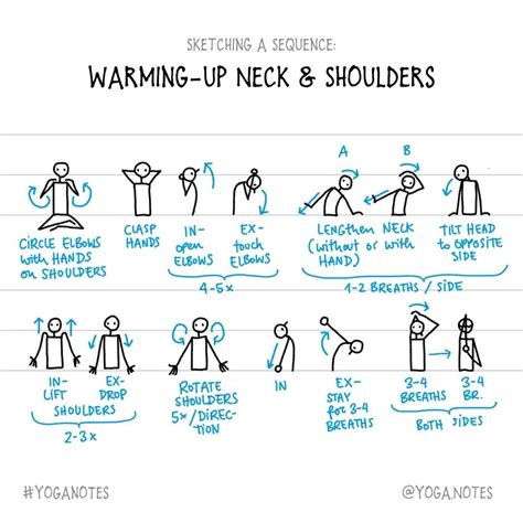 Warming up the neck and shoulders.⠀ . Learn drawing simple yoga stick ...