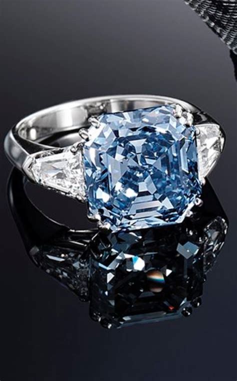 A Highly Important and Very Rare Fancy Vivid Blue Diamond and Diamond Ring’ | Jewelry, Blue ...