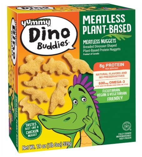 Yummy® Meatless Plant-Based Dino Buddies® Dinosaur-Shaped Vegan Nuggets ...