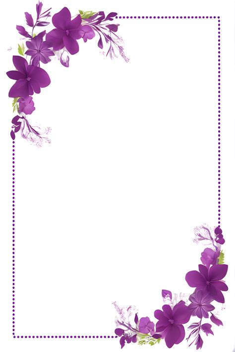 Purple Flower Border Frame PNG Transparent Background Ai Generative 28715083 PNG