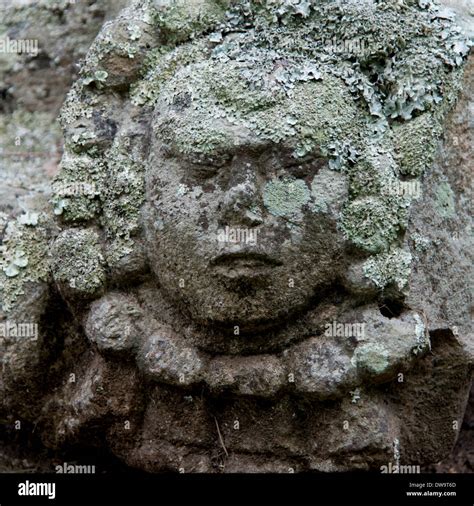 Detail of a sculpture Copan Copan Ruinas Copan Department Honduras ...