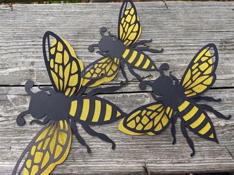 Set of 6 Large Bee Cutouts Birthday Decor,bee Decor, Baby Shower Bee ...