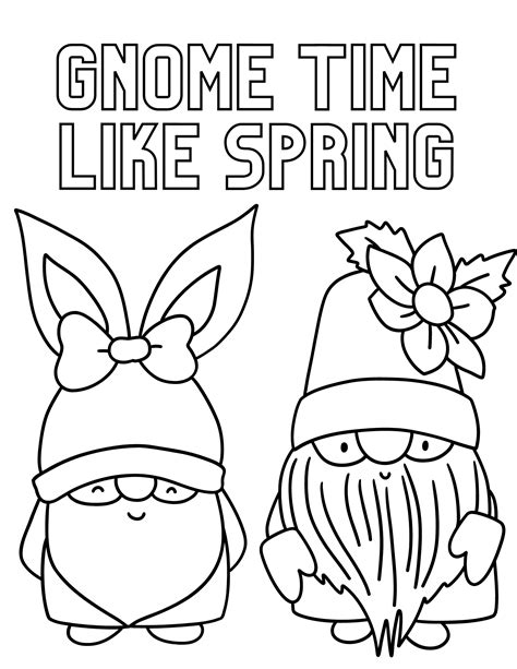 Spring Gnomes Coloring Pages | Two Kids and a Coupon