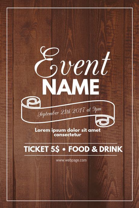 Wood Event Flyer Template in 2020 | Event flyer templates, Free flyer templates, Event poster ...