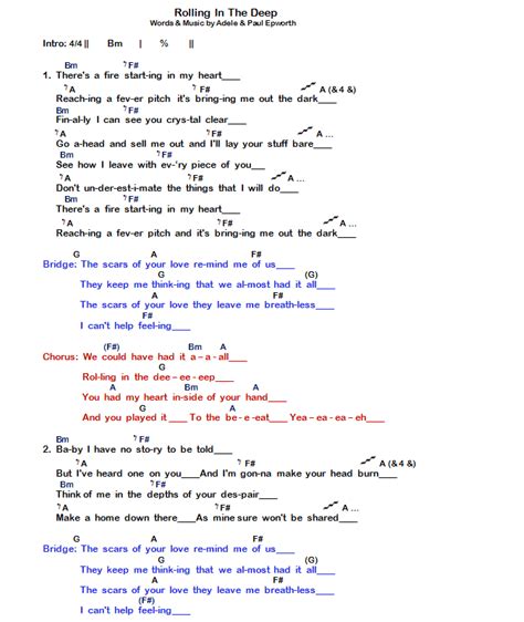 Adele - Rolling In The Deep Chords Lyrics | Bell & Co Music