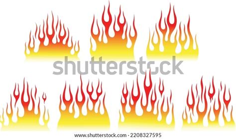 Red Fire Flames Isolated On White Stock Vector (Royalty Free ...