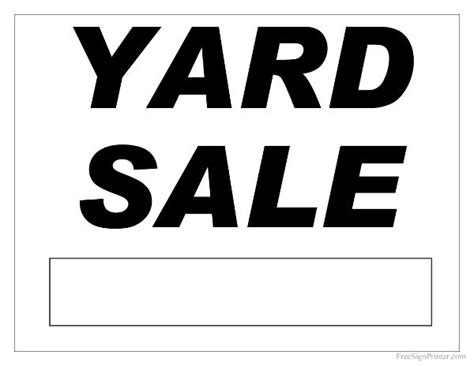 Free Printable Yard Sale Sign