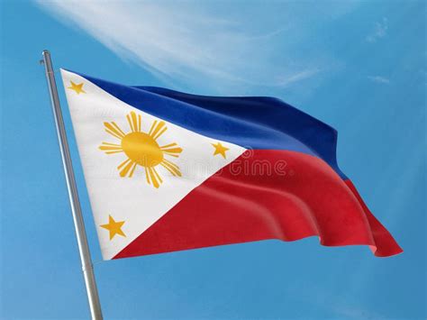 Philippine Flag With Pole Drawing