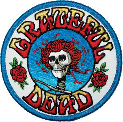 Grateful Dead Iron-On Patch Round Bertha Rose Logo – Rock Band Patches