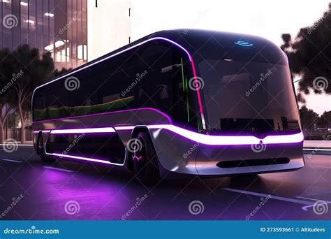 Futuristic Electric Bus with Sleek, Aerodynamic Design and Futuristic ...