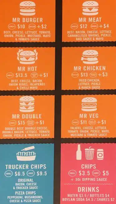 Mr Burger Menu, Menu for Mr Burger, Little Bourke Street, CBD ...