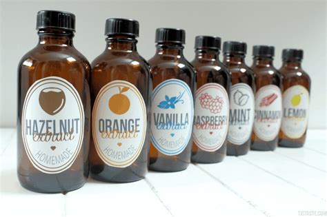 Flavor Extracts • 15 Homemade Recipes • Printable Labels • TJsTaste.com