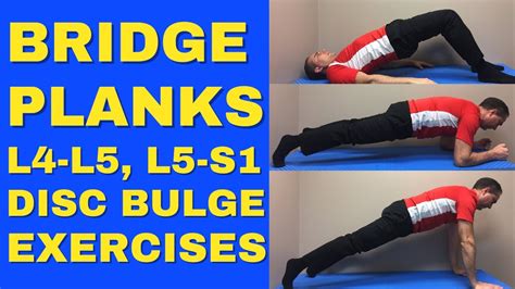 L4 L5 - L5 S1 Disc Bulge Best Exercises Rehabilitation (BRIDGE & PLANK ...