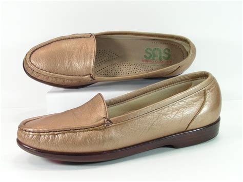 sas flats shoes womens 8 M B bronze color loafers fashion vintage ...