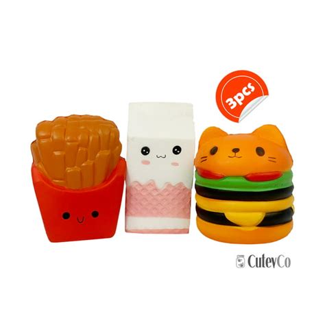 Set of 3 Food Kawaii Squishies for Play and Stress Relief - Walmart.com - Walmart.com