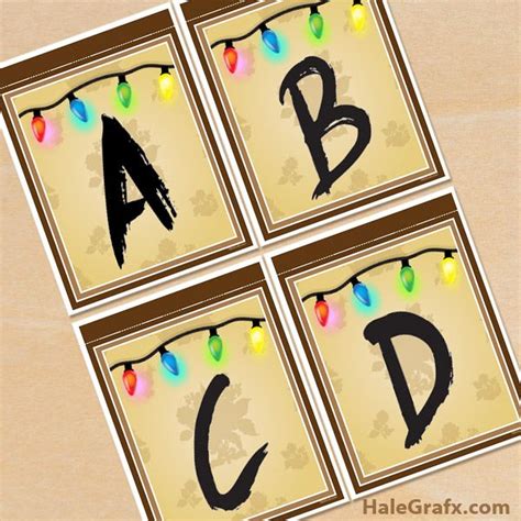 FREE Printable Stranger Things Lights Alphabet Banner Pack | Stranger ...