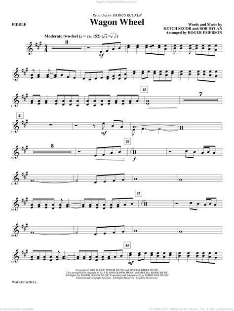 Wagon Wheel sheet music for orchestra/band (violin, fiddle) (PDF ...