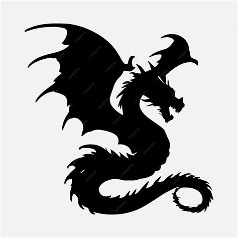 Black Dragon silhouette vector design | Premium AI-generated vector