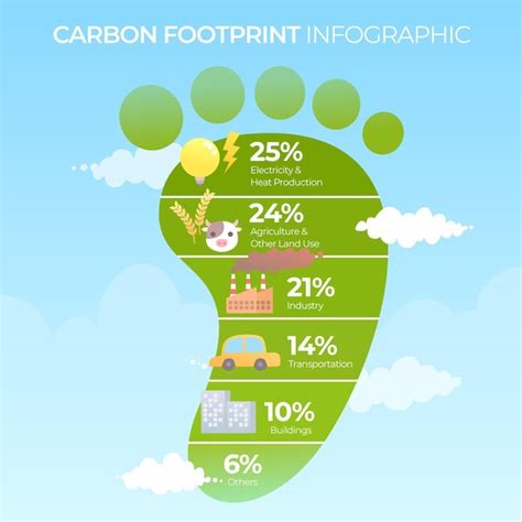 Premium Vector | Flat design carbon footprint infographics