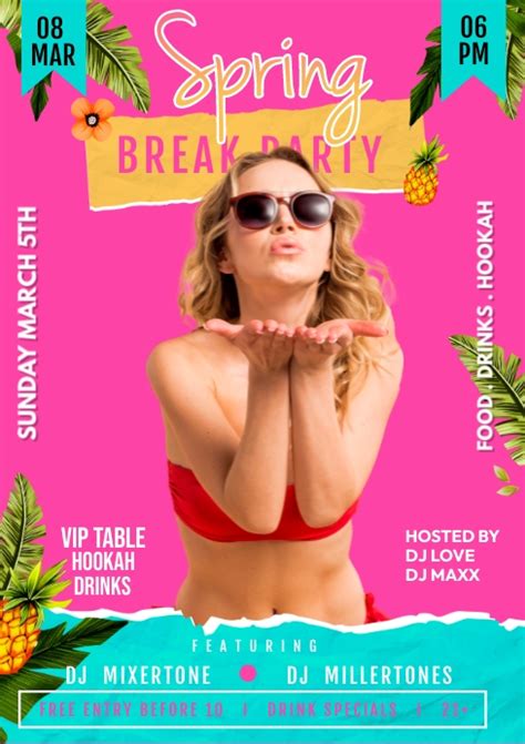 Spring Break Party Event Template | PosterMyWall