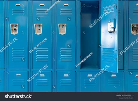 Single Open Empty Blue Metal Locker Stock Photo 2197155175 | Shutterstock