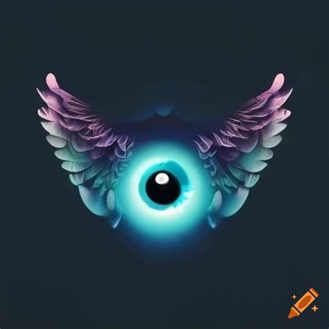 Eye logo with wings design on Craiyon