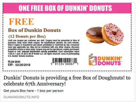 Watch out for fake Dunkin' Donuts coupon