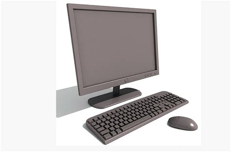 LCD Monitor Keyboard Mouse 3D model | CGTrader