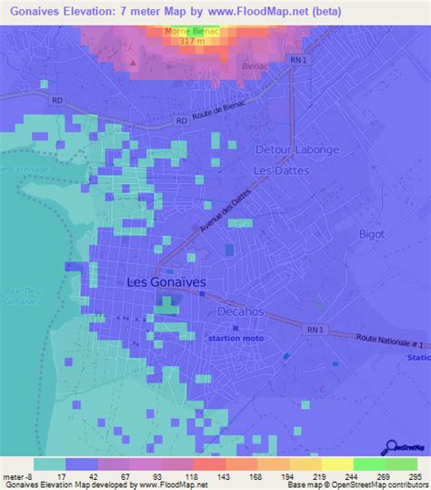 Elevation of Gonaives,Haiti Elevation Map, Topography, Contour